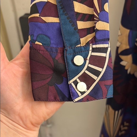 Ann Taylor Long Sleeve Dress in Purple and Gold - Picture 7 of 13